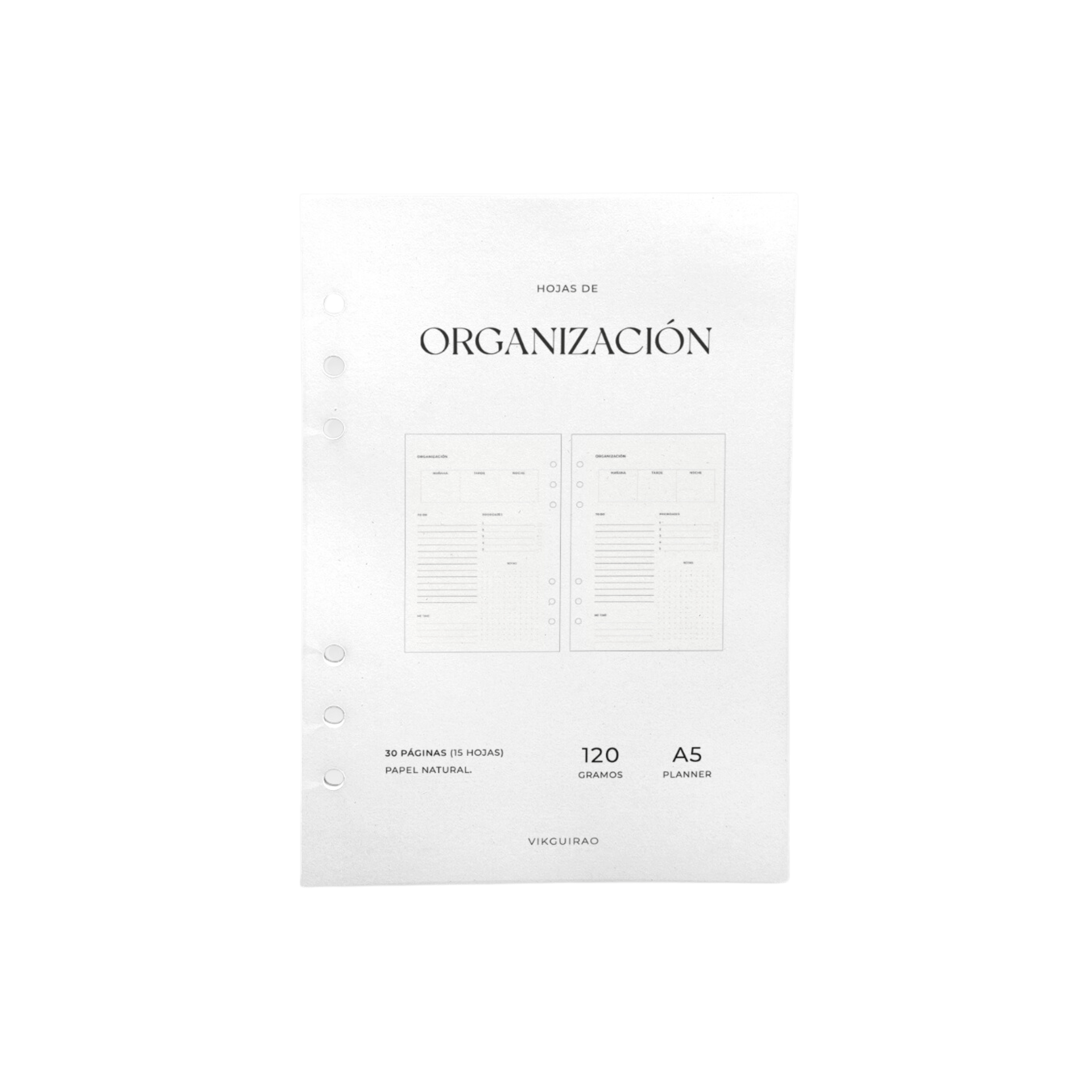 RECAMBIO HOJAS DE ORGANIZACIÓN