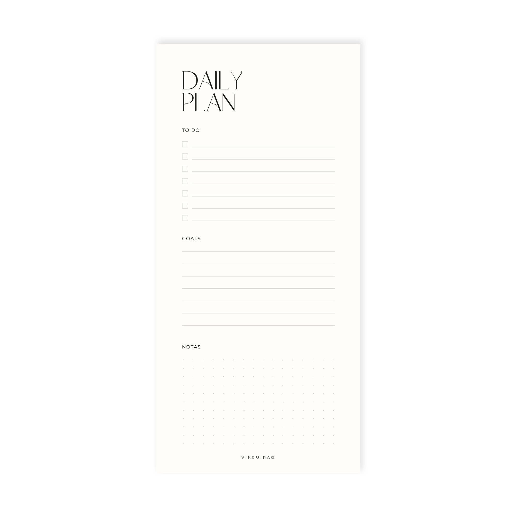 BLOC DE NOTAS · DAILY PLAN