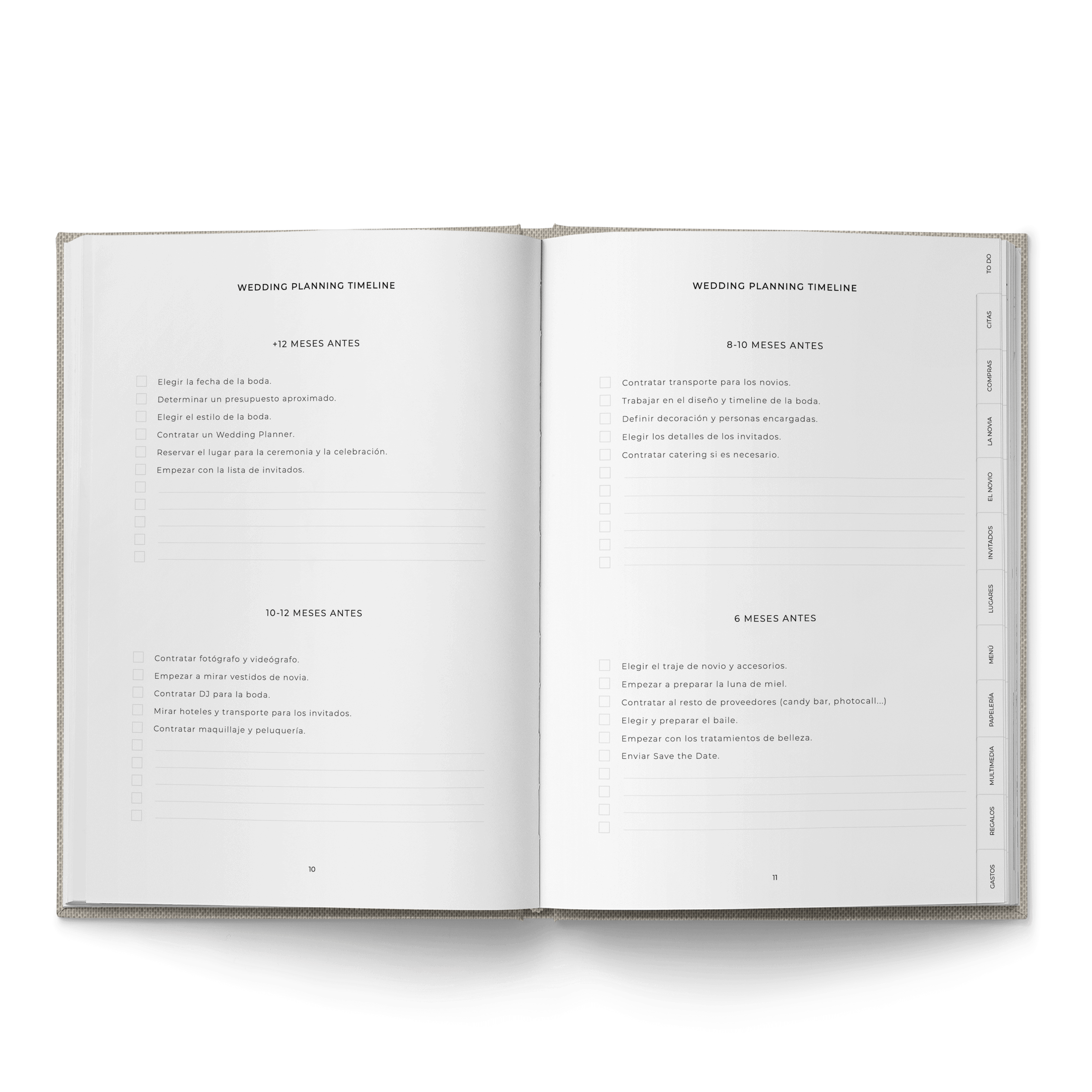 AGENDA DE BODA LETRAS BLANCAS