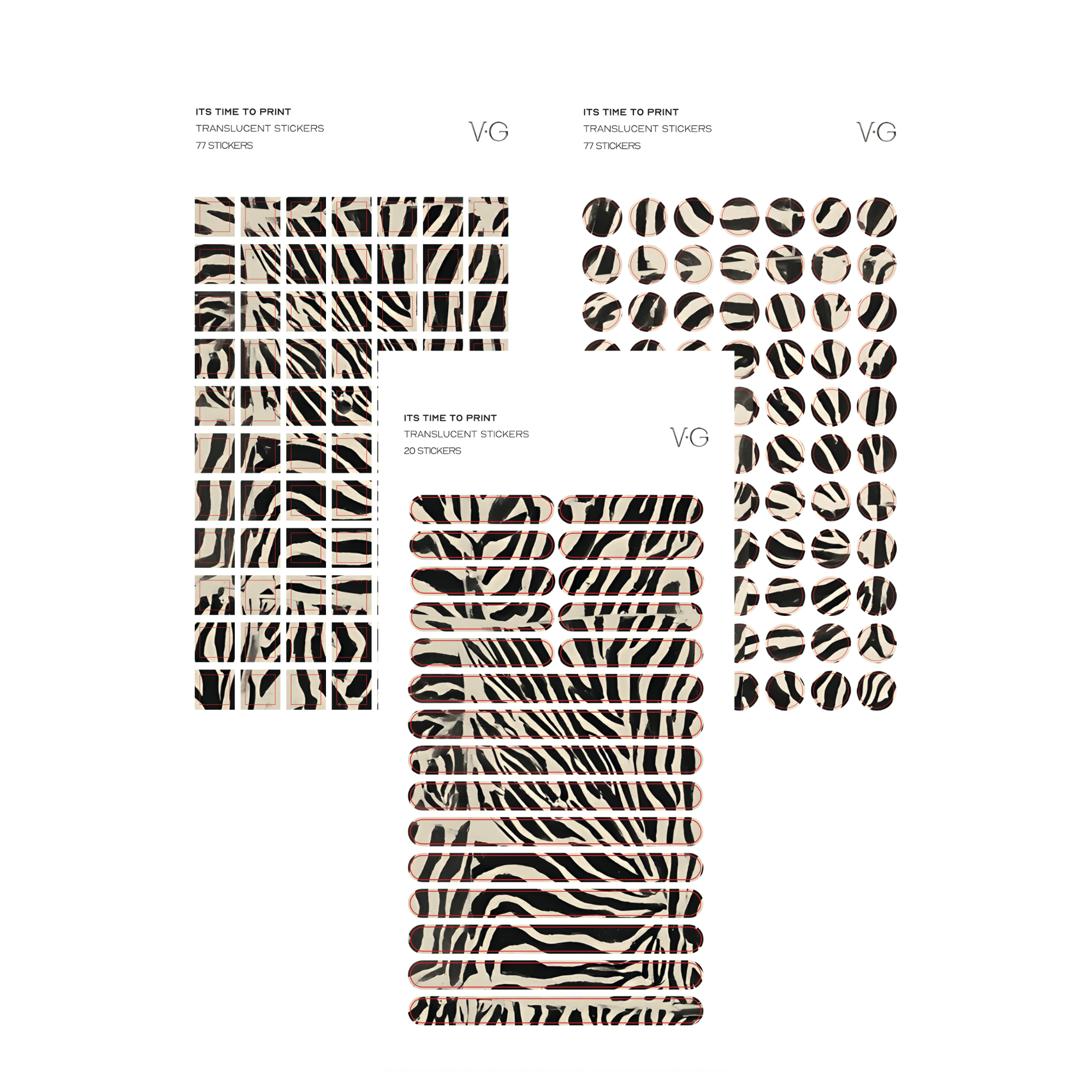 stickers transparentes · SET DE 3