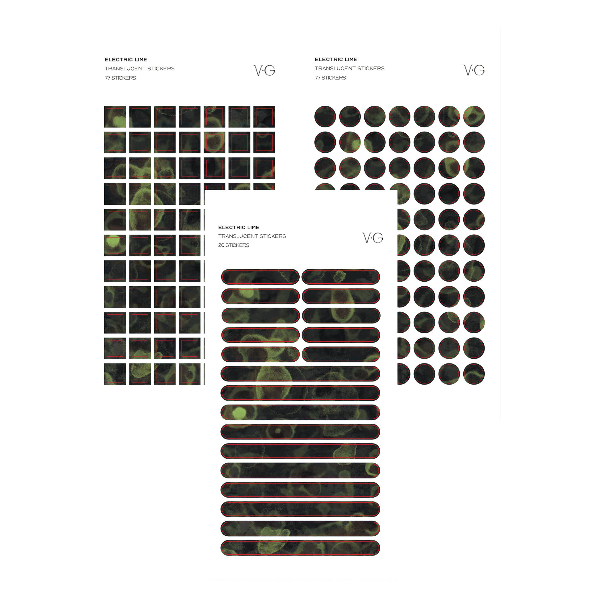 stickers transparentes · SET DE 3