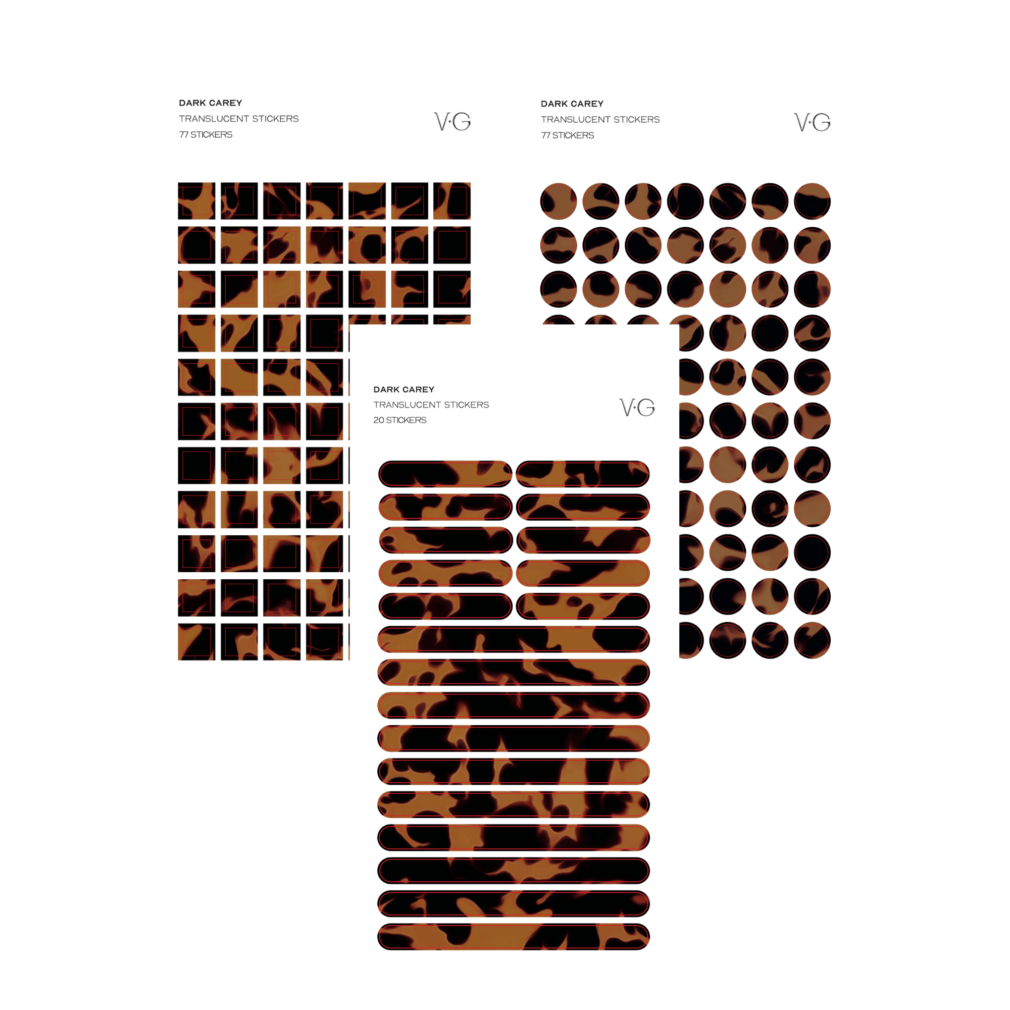 stickers transparentes · SET DE 3