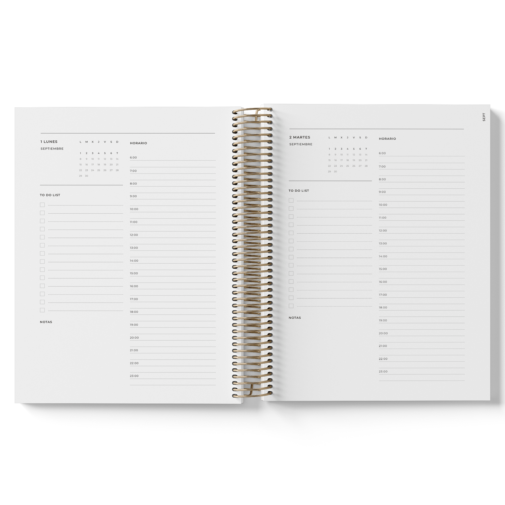 AGENDA COBALTO DÍA PÁGINA 2026