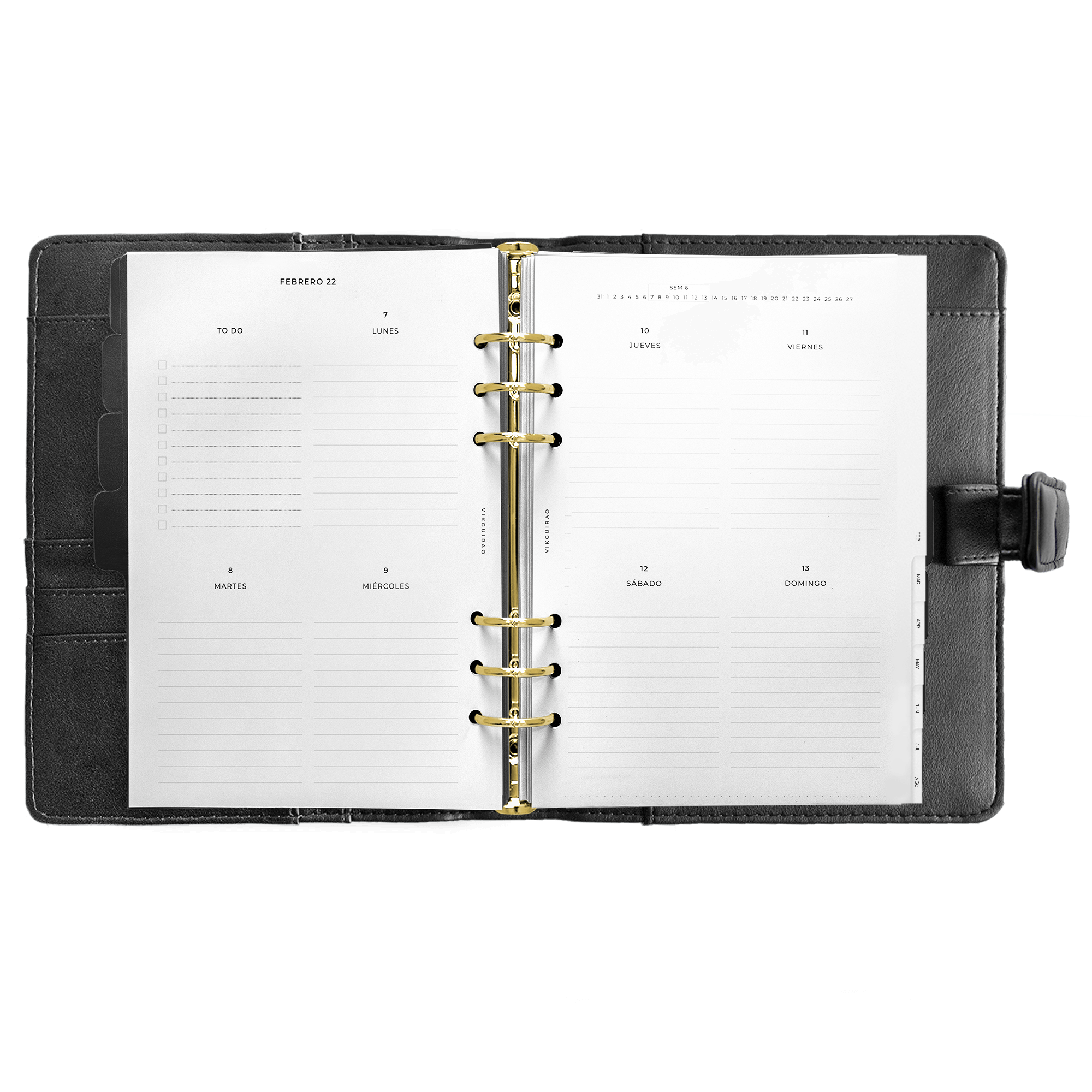 PLANNER MINI CROC NEGRO